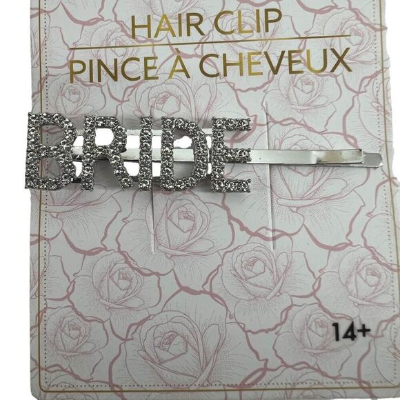 Bride Platinum Tone Hair Clip Bling - Picture 1 of 1